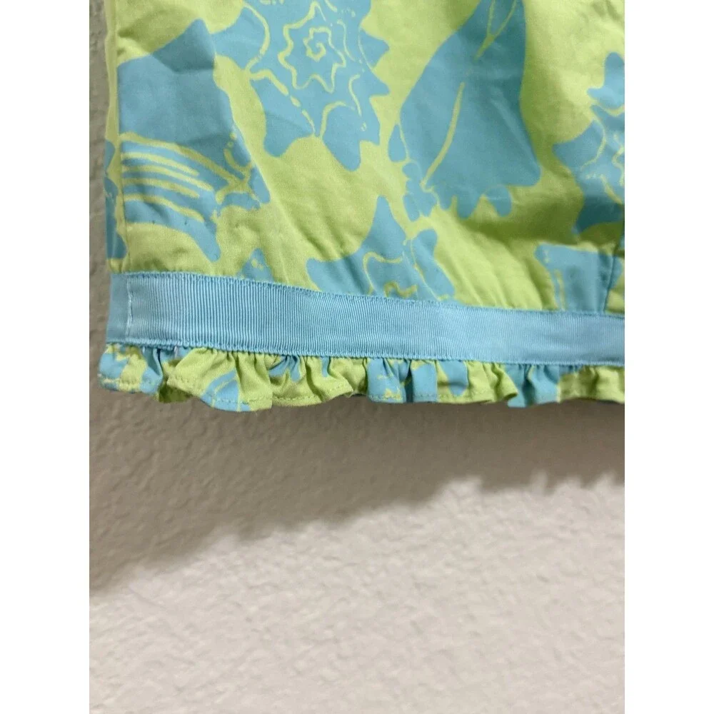 Lilly Pulitzer Conched Out Sea Shell Strapless Green Blue Dress Lined Small S
